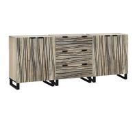 JHQHSM Set di 3 mobili da bagno, bianco, 180 x 33 x 75 cm, con cassetti, ripiano e porta per una pratica conservazione, credenza con fascino rustico e struttura in legno