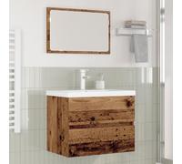 JHQHSM Set di 3 mobili da bagno in legno anticato 60 x 38,5 x 45 cm, design moderno, molto spazio, struttura robusta, impermeabile, facile da montare, versatile, per arredamento da bagno