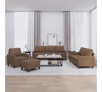 JHQHSM Set di 4 divani con cuscino in tessuto marrone - Robusto paesaggio residenziale con rivestimento traspirante e struttura resistente, sgabello versatile come seduta