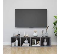 JHQHSM Set di 4 Mobili Porta TV Grigio Cemento in Legno Multistrato 37x35x37cm con Scomparto per Soggiorno, Design Moderno e Stabile per Armadio Stereo HiFi, Facile da Pulire