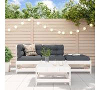 JHQHSM Set di 4 sedie da giardino in legno massello di pino bianco con design a doghe per terrazza e balcone, struttura in legno resistente, design modulare per una combinazione flessibile, per