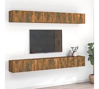 JHQHSM Set di 8 mobili per TV, affumicatura, 60 x 30 x 30 cm, in legno con montaggio a parete e spazio di archiviazione, mobili classici per il soggiorno con robusta superficie in legno