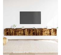 JHQHSM Set di mobili classici per TV, in legno di affumicatura, 3 pezzi, con montaggio a parete e ampio spazio per soggiorno, robusto set di mobili per TV con superficie liscia, console per TV