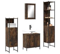 JHQHSM Set di mobili da bagno in legno con specchio e montaggio a parete - Mobili da bagno durevoli per un utilizzo ottimale dello spazio e un design salvaspazio
