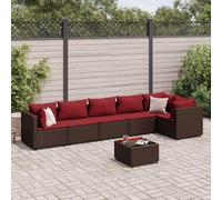 JHQHSM Set salotto da giardino con cuscino marrone polyrattan, design modulare e struttura stabile per terrazza e giardino, comoda imbottitura e materiali resistenti alle intemperie