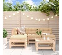 JHQHSM Set salotto da giardino in legno massello di pino con design a doghe per terrazza e balcone, design modulare per combinazione flessibile, schienale comodo, robusto