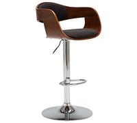 JHQHSM Sgabello da bar grigio in legno e tessuto con seduta imbottita e base in metallo cromato per una stabilità ottimale e un comfort ergonomico, regolabile in altezza grazie alla molla a gas