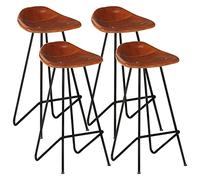 JHQHSM Sgabello da bar, stile industriale, 4 pezzi, in vera pelle di capra morbida, con telaio in ferro verniciato a polvere, per il massimo comfort e robustezza nel soggiorno