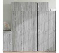 JHQHSM Sonoma - Armadio alto grigio, 70 x 42,5 x 225 cm, in legno con due scomparti, salvaspazio, per bagno, soggiorno, camera da letto, cucina, ufficio, garage