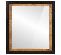 JHQHSM Specchio da bagno 55 x 1 x 60 cm in vetro e legno massello mango - Montaggio a parete Specchio per bagno con chiaro riflesso non distorto, durevole legno tropicale, salvaspazio