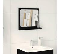 JHQHSM Specchio da bagno nero effetto rovere, 40 x 10,5 x 37 cm, materiale in legno con ripiani e riflessi chiari, per bagno, montaggio a parete, spazio