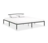 JHQHSM Struttura in metallo grigio 180 x 200 cm con struttura stabile e doghe in metallo per un comfort - Montaggio semplice e aspetto elegante per la vostra camera da letto