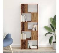 JHQHSM Supporto per TV in legno resistente alle intemperie, 60 x 24 x 155 cm, con ripiani a cubo e superficie rustica, per soggiorno e ufficio, layout aperto per un facile accesso, robusto