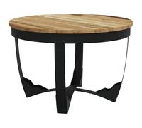 JHQHSM Tavolino in stile industriale in legno massello massello Mango 60 x 40 cm, robusto divano con design vintage antico e struttura in acciaio verniciato a polvere per una maggiore stabilità,