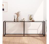 JHQHSM Tavolo console, tavolino da salotto, tavolino da caffè, adatto per corridoio, ufficio, camera da letto, soggiorno, trasparente, 200 x 35 x 75,5 cm, vetro temperato