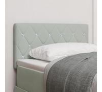 JHQHSM Testata Letto in Velluto Grigio Chiaro con Bottoni di Cristallo 80 cm, Testiera Imbottita Moderna con Altezza Regolabile e Installazione a Muro, Struttura Durevole in Legno