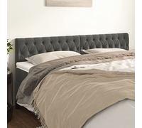JHQHSM Testate classiche, 2 pezzi, grigio scuro, 90 x 78/88 cm, in velluto, altezza regolabile, con gambe in legno stabili per un sostegno di lusso e comfort in camera da letto
