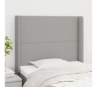 JHQHSM Testiera ad Orecchio Grigio Chiaro in Tessuto Regolabile, Design Classico Elegante per Camera da Letto, 103x16x118/128 cm, 1 Testiera per Letto con 2 Orecchie, Materiale