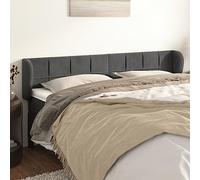 JHQHSM Testiera ad Orecchio Grigio Scuro in Velluto 203x23x78/88 cm con Altezza Regolabile e Gambe in Legno Stabili, 1 Testiera per Letto e 2 Orecchie, Design Classico per Supporto