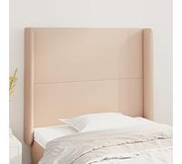 JHQHSM Testiera ad Orecchio in Similpelle Cappuccino 103x23x118/128 cm, Design Classico con Altezza Regolabile per Supporto Schiena, 1 Testiera e 2 Orecchie, Materiale Durevole