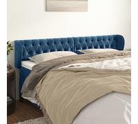 JHQHSM Testiera ad Orecchio in Velluto Blu Scuro 203x23x78/88 cm con Altezza Regolabile e Gambe in Legno Stabili per Supporto Schiena - 1 Testiera per Letto con 2 Orecchie - Design