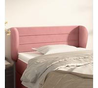 JHQHSM Testiera ad Orecchio in Velluto Rosa 83x23x78/88 cm per Letto con Design Classico e Altezza Regolabile, 1 Testiera e 2 Orecchie, Morbida e Stabile per Supporto Schiena,