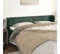 JHQHSM Testiera ad Orecchio in Velluto Verde Scuro 183x23x78/88 cm con Altezza Regolabile e Gambe in Legno Stabili per Supporto Schiena - 1 Testiera per Letto con 2 Orecchie