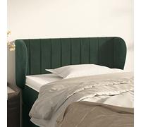 JHQHSM Testiera ad Orecchio in Velluto Verde Scuro 83x23x78/88 cm con Altezza Regolabile e Gambe in Legno Stabili per Supporto Schiena - 1 Testiera per Letto con 2 Orecchie