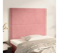 JHQHSM Testiera da letto in velluto, 2 pezzi, rosa, 80 x 5 x 78/88 cm, altezza regolabile con gambe in legno e borchie decorative per un comfort lussuoso ed elegante camera da letto