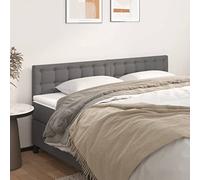 JHQHSM Testiera Letto 2 Pezzi Grigia in Similpelle 100x5x78/88 cm, Design Classico con Rivetti, Altezza Regolabile, Supporto Schiena, Imbottitura in Gommapiuma, Gambe in Legno