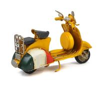 JHRFU Retro Ferro Modello di Scooter Italiano Moto d'Epoca Lavoro Fatto A Mano Ufficio Casa Club Bar Decorazione Ornamenti Regalo di Compleanno Collezione Souvenir,Giallo