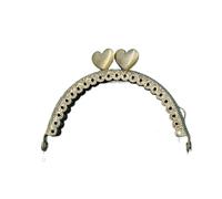 JHSDHYD Chiusura della Pochette Manico for Borsa in Metallo a Forma di Cuore da 8,5 cm for Pochette con Chiusura a Bacio for Monete, Accessorio Hardware in Bronzo Anticato per Fai da Te(Bronze Mid)