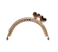 JHSDHYD Chiusura della Pochette Manico for Borsa in Metallo a Forma di Cuore da 8,5 cm for Pochette con Chiusura a Bacio for Monete, Accessorio Hardware in Bronzo Anticato per Fai da Te(Light Gold)