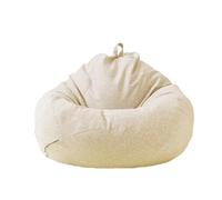 JHSDHYD Copertura Per Poltrona A Sacco Comodo copridivano for poltrona a sacco, lavabile, traspirante, morbido e rimovibile, for camera da letto(Beige,80-90cm)