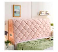 JHSDHYD Copri Testata Letto Matrimoniale Copriletti for testiera del letto, copriletto a quadri, copriletto, imbottitura for testiera, lenzuolo con angoli elastico(02.Pink,W180 x H65cm)