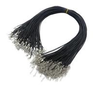 JHSDHYD Cordino Cuoio 10/20/30 Pezzi 45 cm collane in Pelle Nera Intrecciata con Catena di Estensione da 5 Chiusura a moschettone Cordino Catene for Gioielli Fai Te per Fai da Te(30pcs)