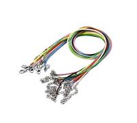 JHSDHYD Cordino Cuoio 10 Pezzi 1,5/2 mm Collana in Cordino di Pelle con Chiusura a moschettone Catena in Corda Cera for collane Fai da Te Ciondolo Gioielli Risultati per Fai da Te(Multicolor,2.0mm)