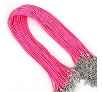 JHSDHYD Cordino Cuoio 10 Pezzi 1,5 mm Fai da Te in Finta Pelle Cordoncino Regolabile Catene Ciondolo Collana Corda ciondoli Risultati moschettone Stringa 17 Colori per Fai da Te(Fuchsia)
