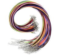 JHSDHYD Cordino Cuoio 100/150 Pezzi di Cordoncino Cuoio colorato, Corda Cera, Catena, Collana con Ciondolo Fai da Te, Chiusura a moschettone, for Gioielli per Fai da Te(Multi Color,150pcs)