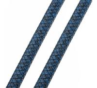 JHSDHYD Cordino Cuoio Cordoncini in Vera Pelle Intrecciata Vintage Marrone Nero da 0,5/1 Metro Cavo in Piatta 8 mm 10 12 for la creazione di Gioielli con Bracciale per Fai da Te(Blue,8mm- 1meter)