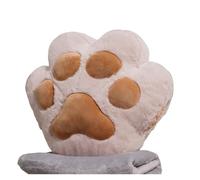 JHSDHYD Cuscini Decorativi 34/40cm Bear&Cat Paw Pillow With Two Holes Flannel Blanket Colorful Stuffed Fluffy Animal Handwarmer Pillow For Winter Warm(Light brown,40cm with blanket)