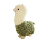 JHSDHYD Cuscini Decorativi Lovely Alpaca Plush Toy Alpaca Hug Pillow Kawaii Stuffed Animal Dolls Fluffy Alpaca Sleep Pillow for Girls Boys(Green Alpaca Toy,S 28cm)