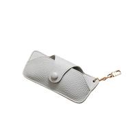 JHSDHYD Custodia occhiali da sole Borsa For Occhiali Portatile Retrò In Pelle PU Fatta A Mano Con Cordino For Appendere Gli Da Sole Semplice Scatola Di Immagazzinaggio per Elegante Portatile(Grey)