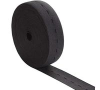 JHSDHYD Elastico per Cucito 2/5M Fasce Elastiche con Asole 15/20/25mm Flatback Elastico for Cucire Fascia Bobina Maglia Stretch Cord Cintura for Pantaloni Fai da Te per Fai da Te(Black,5Meter,25mm)