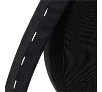 JHSDHYD Elastico per Cucito Fasce Elastiche in Gomma con Foro Piatto da 5 Metri, 15/20/25/30 mm, in Nylon for Cinghie, Accessori for Cucito Fai Te per Fai da Te(Black,30mm)