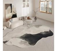 JHSDHYD Tappeto peloso Tappeto a forma semplice Tappetino da soggiorno Cuscino for divano Camera letto comodino grande lavabile antiscivolo Decorazioni for la casa per Casa(Grey,120x160cm 47x63inch)