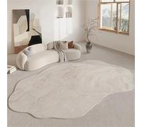 JHSDHYD Tappeto peloso Tappeto a forma semplice Tappetino da soggiorno Cuscino for divano Camera letto comodino grande lavabile antiscivolo Decorazioni for la casa per Casa(Black,80x120cm 32x47inch)