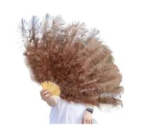 JHSDHYD Ventaglio da Danza in Piume 1/2 pz Ventaglio di Piume Naturali 100/130 cm Pieghevole a Mano Decora la Festa Halloween Danza del Ventre(Coffee,Small Fan 1pc)