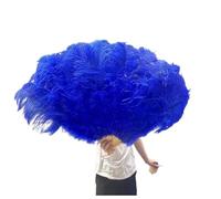 JHSDHYD Ventaglio da Danza in Piume 130CM/100CM Ventaglio Bianco Grande con Piume Soffici 13 Ossa Portatile for spettacoli di Danza Carnevale e Artigianato Fai da Te(8 Royal Blue,Big Fan 1Pair(Two))