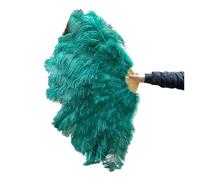 JHSDHYD Ventaglio da Danza in Piume 2 Pezzi di ventagli Piume Naturali for spettacoli teatrali, Ballerini, Feste, Carnevale, a Mano(Dark Green,100CM A Pair (2pcs))